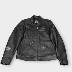 Vintage Harley Davidson Jacket Men's Large Black Screaming Eagle 97129-07VM